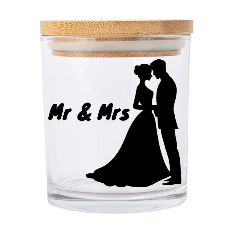 Candle - "Two Becomes One" Mr & Mrs - Silhouette 210g