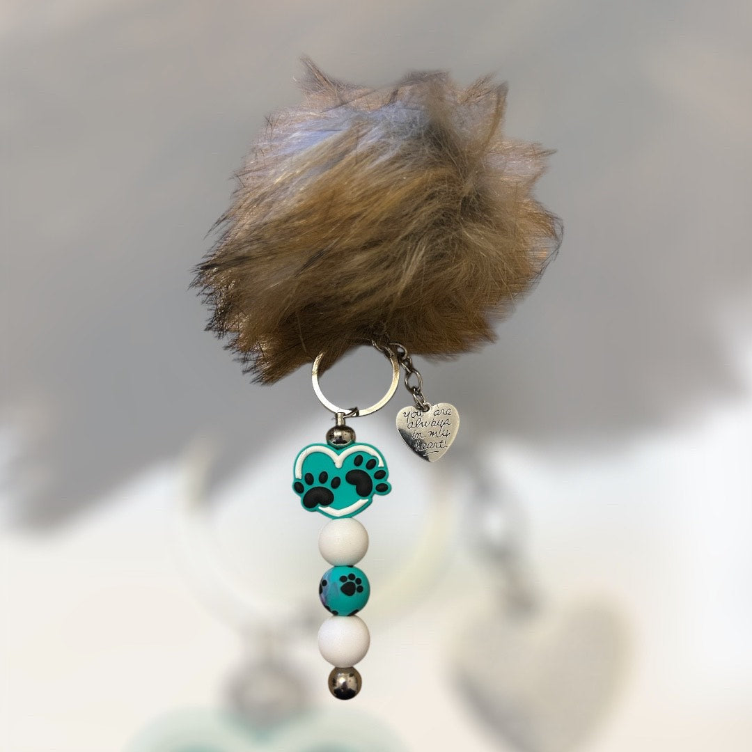 Heart & Dog Paw - Keychain - You Are Always In My Heart