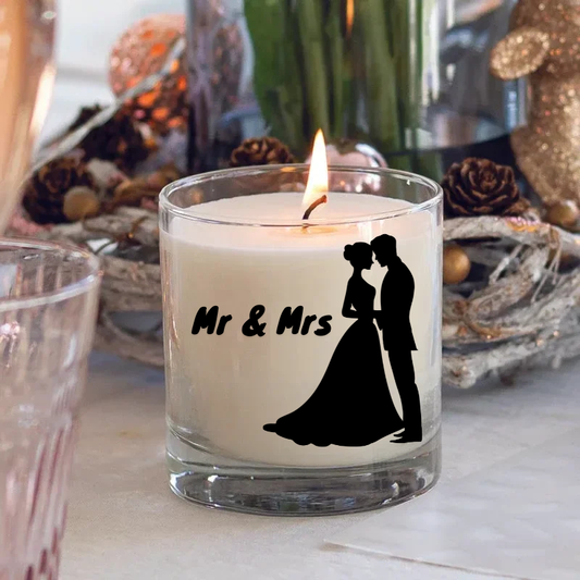 Candle - "Two Becomes One" Mr & Mrs - Silhouette 210g