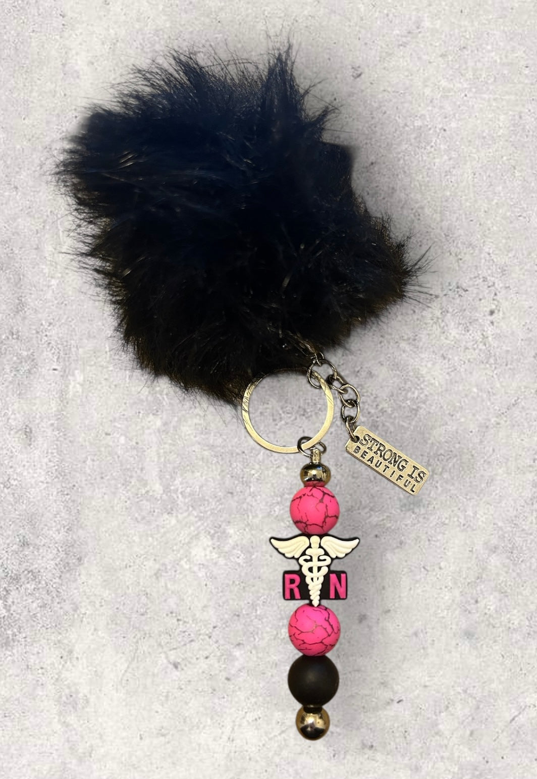 RN Keychain - Pink - Strong is Beautiful