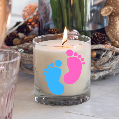 Blue & Pink Baby Feet Candle 535g